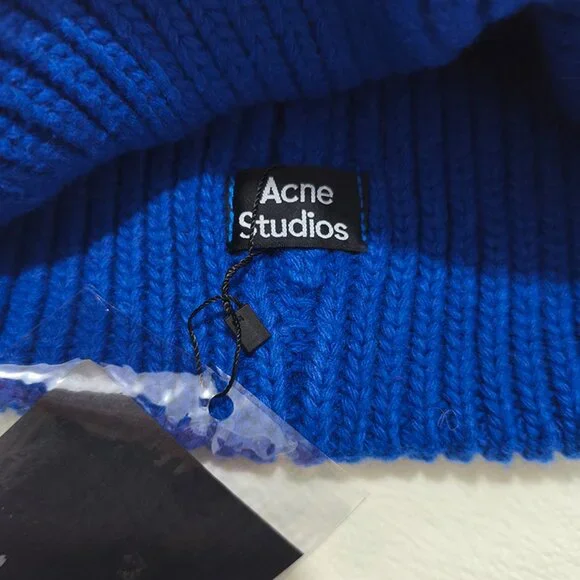 Acne Studios Ribbed Knit Beanie With Folded Brim - Picture 5 of 5